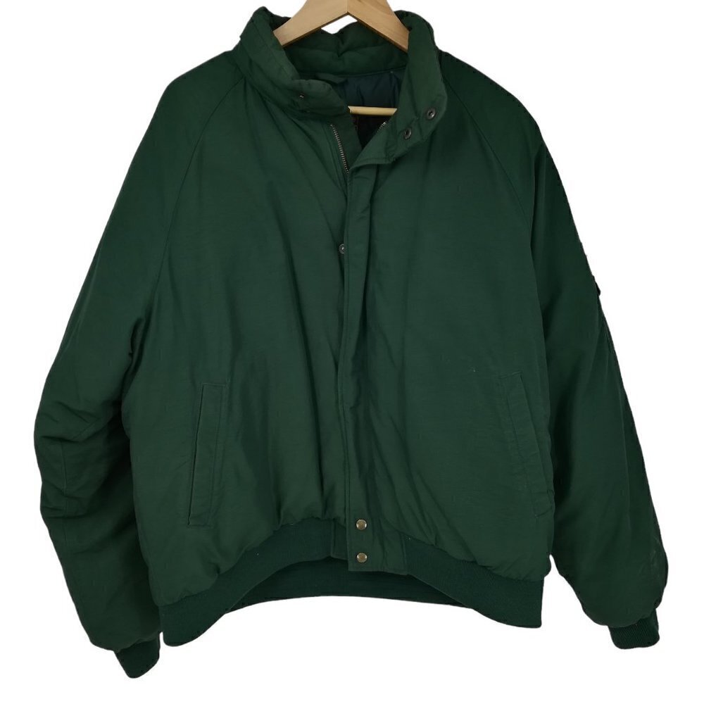 Eddie Bauer Goose Down Puffer Green Mens Jacket Size XL Parka Winter Snow Ski